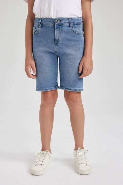 DeFacto Pantaloni scurți din denim cu detaliu rupt pentru băiat Z5727A623SM