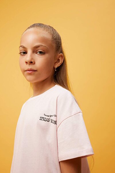 DeFacto Lány Crop nyomott rövid ujjú póló B0749A823HS