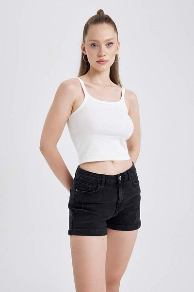 DeFacto Camisole cu nervuri Coool, cu bretele albe, maiou de bază B1659AX23HS