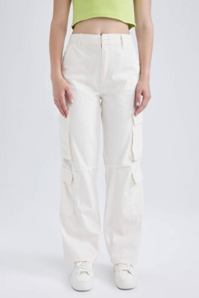 DeFacto Coool Straight Fit Pantolon Cargo Gabardin 100% pamut A6265AX23SM