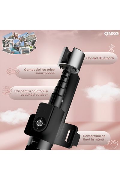 DUDAO Selfie Stick F18w Telescopic, Bluetooth, Tripod, Compact And Extendable, 7 Segments, Aluminum, Black