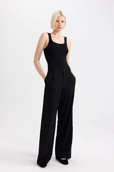 DeFacto Slim Fit Slim Fit Basic Solid Gât rotund Camisă cu nervuri A2366AX23SP