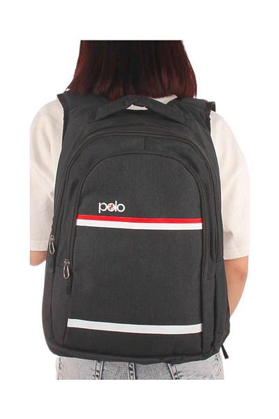 Temel My Polo Backpack Red White Striped Smoked 8860