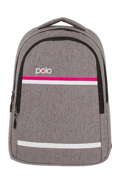 Temel My Polo Backpack Pink White Striped Gray 8860