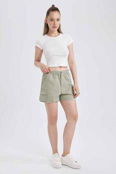 DeFacto Coool Regular Fit Normal Bel Gabardin %100 Pamuk Şort A3688AX23SM