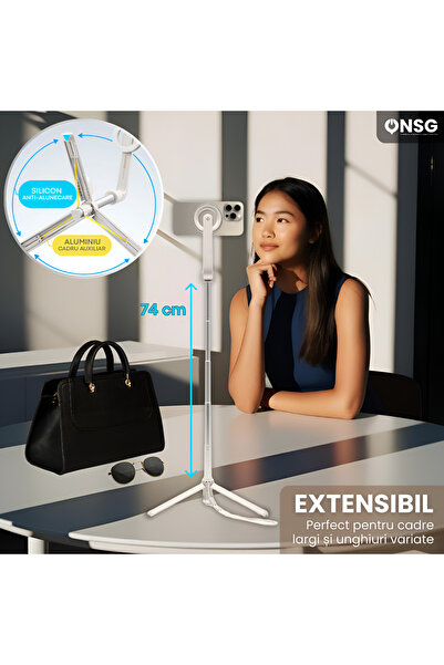 Spigen Selfie Stick Tripod Bluetooth Magsafe, Iphone Android Universal, Wireless Rechargeable, White