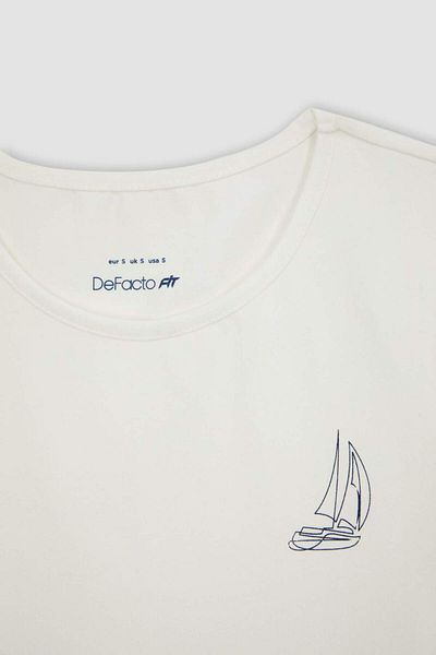 DeFacto Defactofit Cropped Fit Crew Neck Sportsman Short Sleeve T-Shirt A7034Ax23Hs