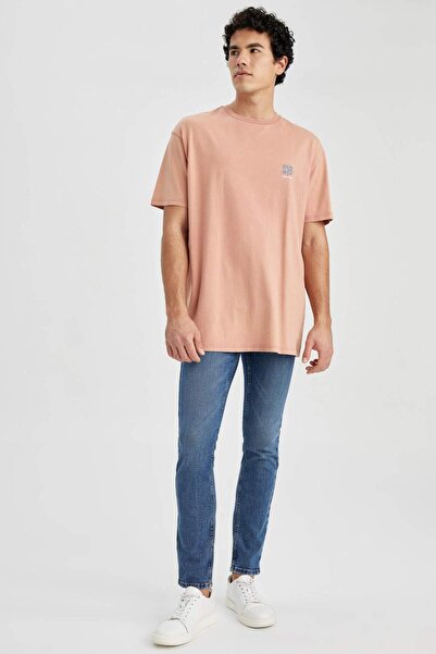 DeFacto x Wiser Wash Regular Fit Crew λαιμόκοψη κοντό μανίκι 100% βαμβακερό μπλουζάκι A0948AX23SP