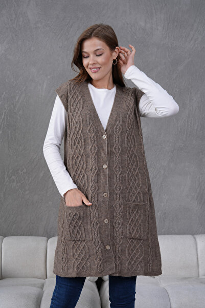 Lamierra Πλεκτό Μακρύ Γιλέκο Harttuş