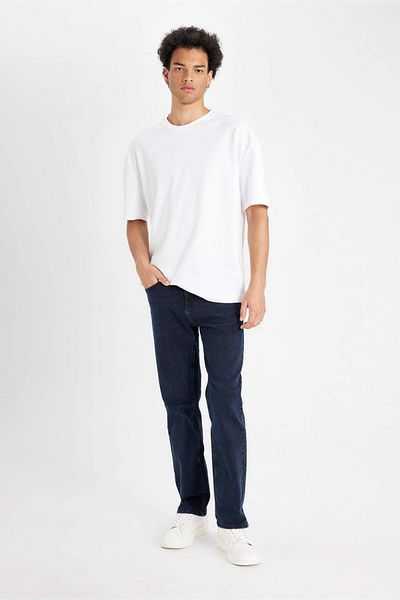 DeFacto Pantaloni de jeans Sergio Regular Fit - Picior tub, Tyc cu talie normală 00829614773