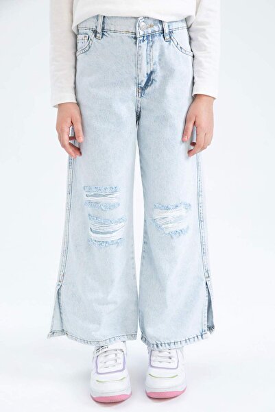 DeFacto Κοριτσίστικο παντελόνι με φαρδύ πόδι με λεπτομέρεια Z4708A623SM