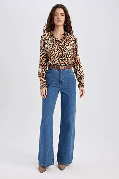 DeFacto Regular Fit Uzun Kollu Leopar Desenli Gömlek I8266AZ23SP