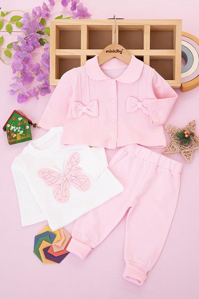 RAPAPA Baby Girl Bow Butterfly Triple Set - 7092 Pem