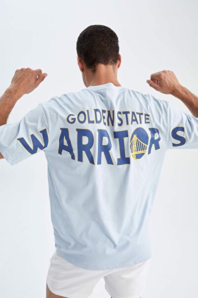 DeFacto DeFactoFit NBA Golden State Warriors Boxy Fit %100 Pamuk Tişört Y3000AZ22HS