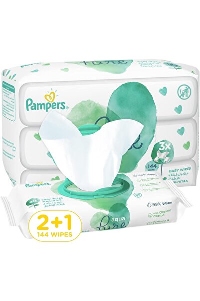 Pampers Aqua Pure Baby Wipes, 144 Wipes, Made with 99% Pure Water