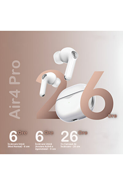 SoundPEATS Căști wireless Air4 Pro, albe