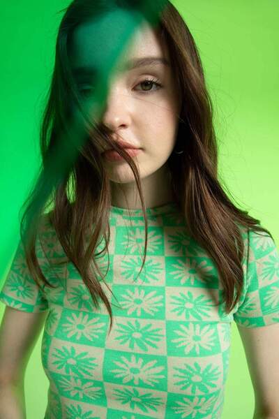 DeFacto Přiléhavé tričko s krátkým rukávem s retro vzorem Crew Neck X4845AZ22SM