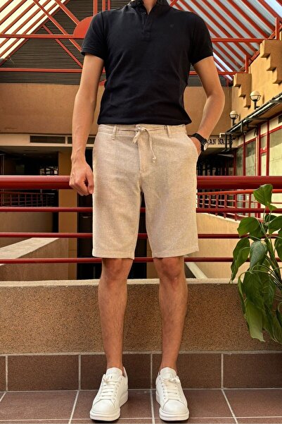 inpool Ανδρικό, Δαντέλα στη μέση, Παλιά χρήματα, Βαμβακερό, Λινό υφαντό σορτς 24INP281