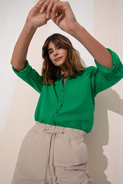 DeFacto Regular Fit hosszú ujjú vászon megjelenésű ing V2522AZ22SM