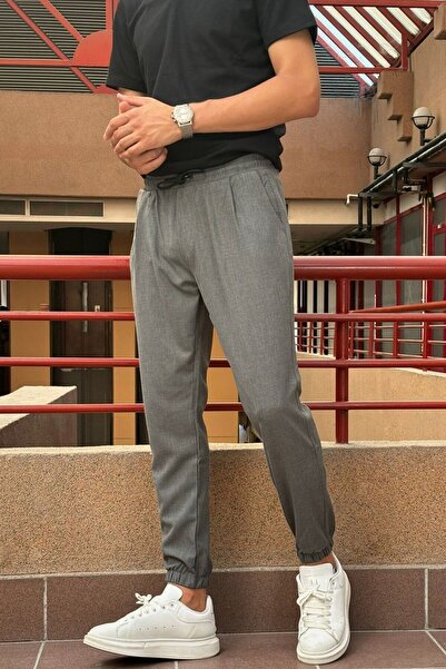 inpool Flexible Slim Fit Jogger Pants - Old Money Culture, Pleated and Waist-Leg Elastic 24INP199D