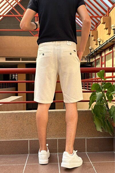 inpool Ανδρικό, Δαντέλα στη μέση, Παλιά χρήματα, Βαμβακερό, Λινό υφαντό σορτς 24INP281