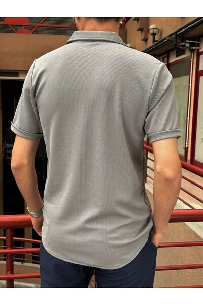 inpool Чоловіча сорочка з тканини, що не мнеться, в стилі Old Money Culture - Апаш-комір, короткий рукав - 24USEG02