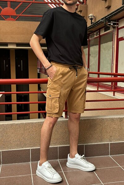 inpool Ανδρικό, Λάστιχο στη μέση, Τσέπη Cargo, Κορδόνι, Σορτς με πτερύγιο πίσω τσέπης