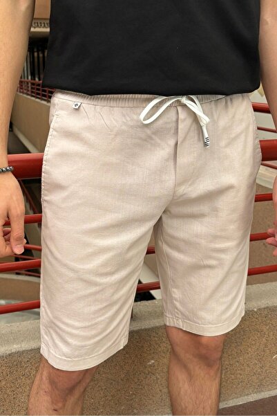 inpool Bel lastikli-bağcıklı,Regular Fit, Yazlık, Old Money Culture, Keten (linen), Dokuma şort