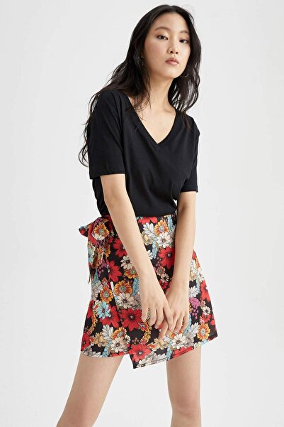 DeFacto Regular Fit V Yaka Basic Düz %100 Pamuk Kısa Kollu Tişört W9578AZ22SM