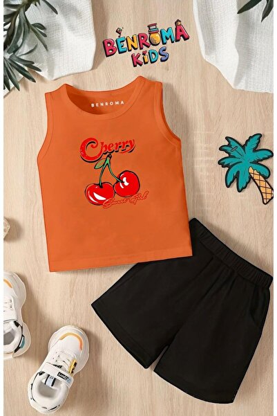 BENROMA Chery Printed Shorts Tee Unisex Children's Set