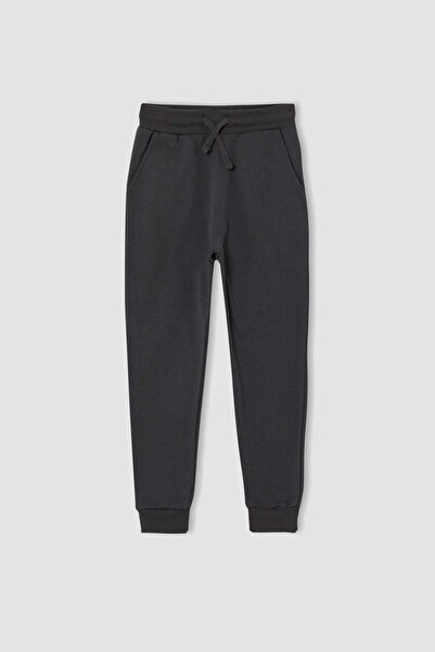 DeFacto Erkek Çocuk Kapüşonlu Baskılı İçi Yumuşak Tüylü Sweatshirt Eşofman Alt Takım V4405A621AU