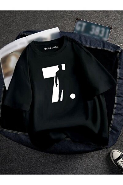 DM DOLCE MORE TRICOU UNISEX CU IMPRIMEU JUCĂTOR DE FOTBAL OVERSIZE CU IMPRIMEU