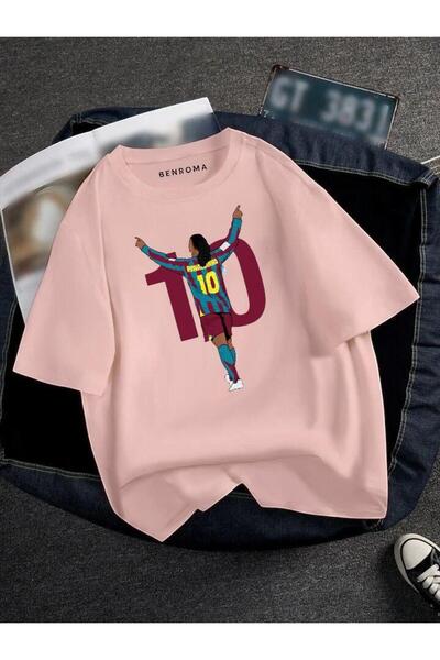 DM DOLCE MORE تي شيرت مطبوع عليه لاعب كرة قدم كبير الحجم للجنسين