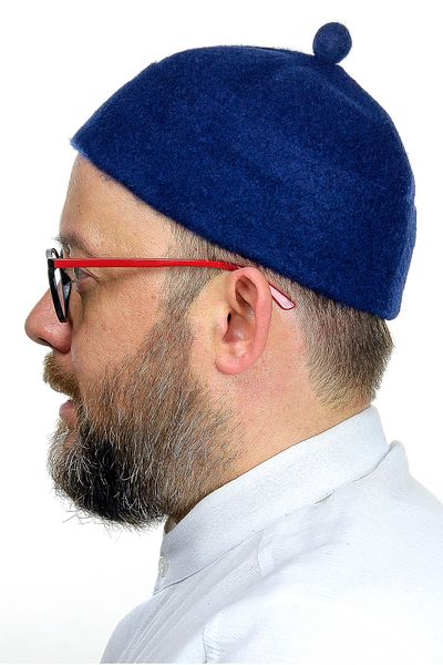 ihvanonline Felt Wool Skullcap - Navy Blue Color