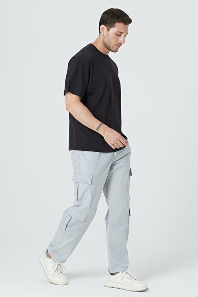 EXPIER Чоловічі літні штани з кишенями з боків, прямим кроєм, відкритим синім кольором