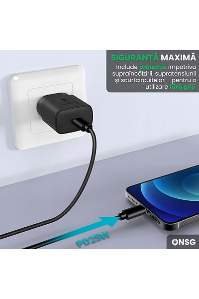 Samsung Incarcator Retea Original Samsung 25W EP-TA800EBE Cu Cablu USB-C La USB-C, Super Fast Charging