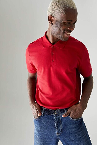 DeFacto Регулярний крій, поло-комір, базовий, короткий рукав, бавовняна трикотажна футболка M7676AZ21SP