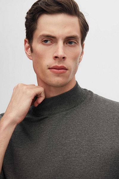 D'S Damat Anthrazit-baumwollmischung - Regular Fit Half Fisherman Knitwear Sweater