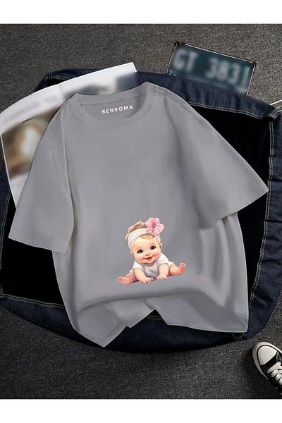 BENROMA Pregnant Baby Printed T-Shirt