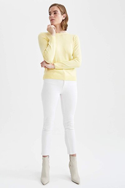 DeFacto Bisiklet Yaka Relax Fit Ekstra Yumuşak Kaşmir Dokulu Kazak F7091AZ21WN