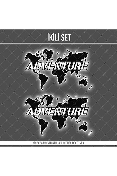 Bay Etiket Cse16s İkili Set - Reflektif Adventure (Macera) Yazılı Dünya Harit...