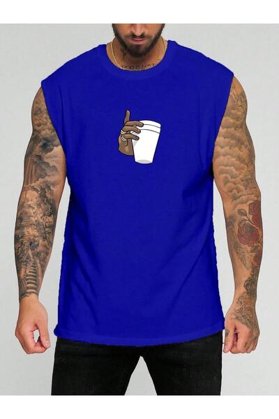 DM DOLCE MORE TRIOC FĂRĂ MÂNECI CU IMPRIMARE CUPA ÎN MÂNĂ