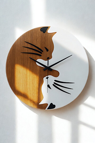 EETC Ev Hediyesi Modern Dekoratif Ahşap Duvar Saati - Sessiz Mekanizma - (40 CM)