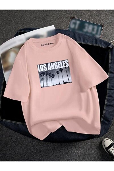 DM DOLCE MORE تي شيرت مطبوع كبير الحجم للجنسين من لوس أنجلوس