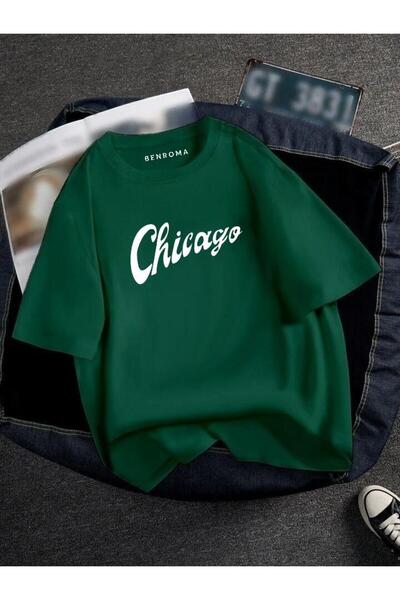 DM DOLCE MORE تي شيرت مطبوع كبير الحجم للجنسين من شيكاغو