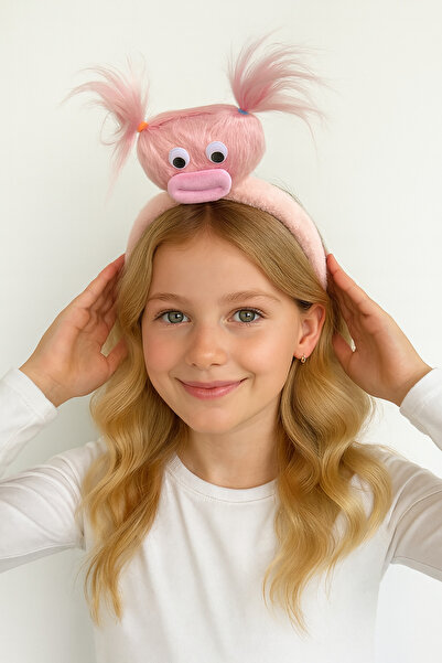 TAKIŞTIR Pembe Renk Canavar Figürlü Peluş Taç