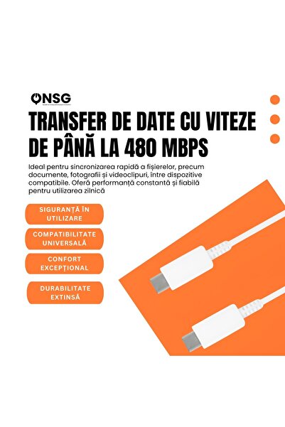 Samsung Usb-c To Usb-c Cable, 1m, 45w Charging, 100w PD, Fast Transfer, White