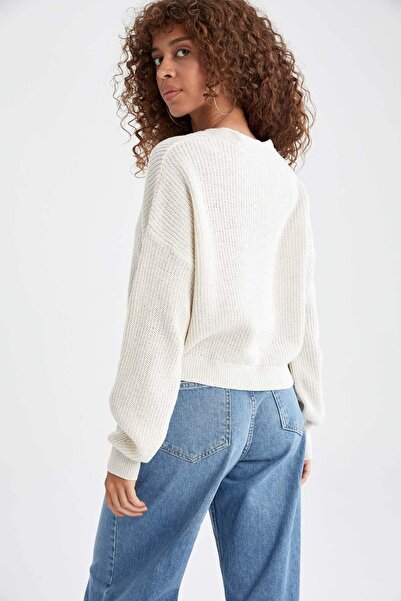 DeFacto Πλεκτό Ζακέτα με κουμπιά V λαιμόκοψης U2052AZ21AU