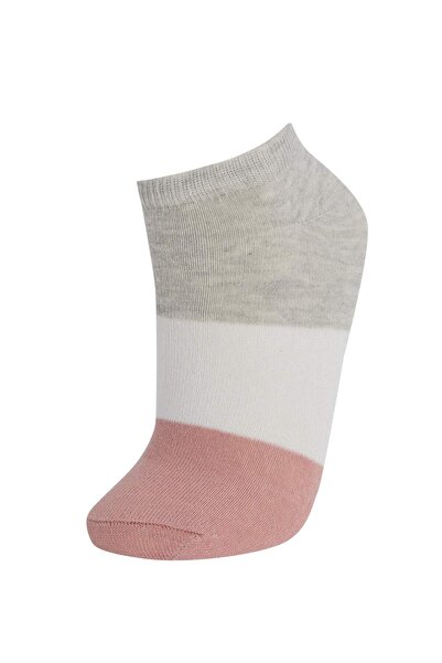 DeFacto Women's 3-Piece Cotton Booties Socks T7372Azns