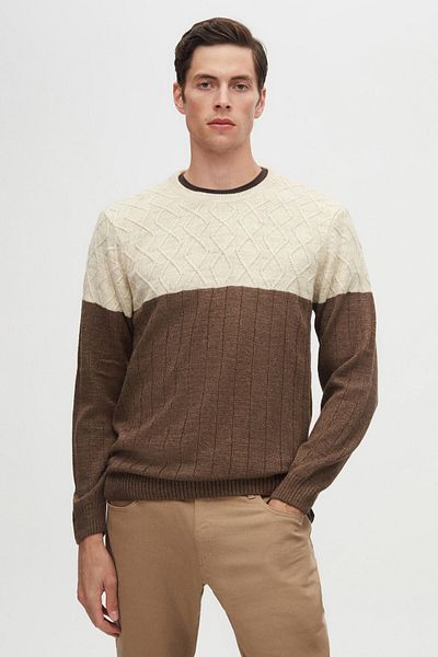 D'S Damat Groom Colorful Crew Neck Knitwear Sweater - Non-Pilling, Regular Fit